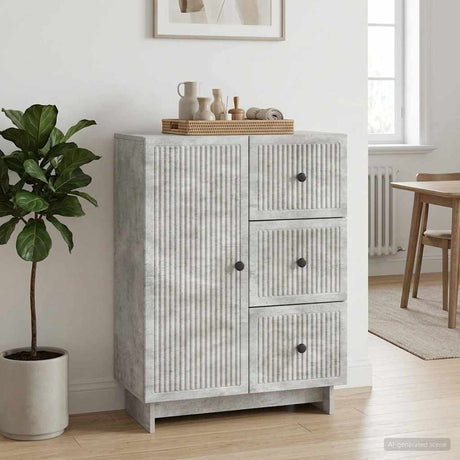 Vidaxl dressoir met lade betongrijs 66 x 34,5 x 90 cm bewerkt hout