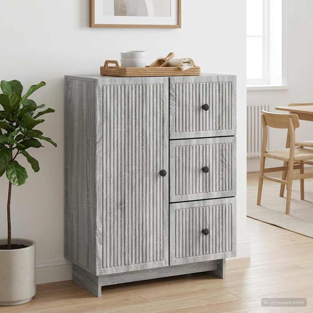 Vidaxl dressoir met lade grijs sonoma 66 x 34,5 x 90 cm bewerkt hout