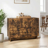 Vidaxl dressoir met lade gerookt eiken 89 x 34,5 x 60 cm bewerkt hout