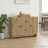 Vidaxl dressoir artisanaal eiken 89 x 34,5 x 60 cm bewerkt hout