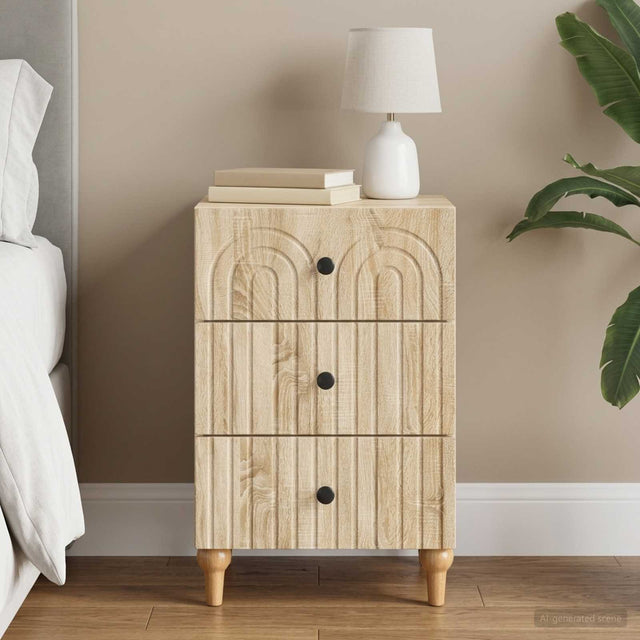 Vidaxl nachtkastje sonoma eiken 43x 41 x 66,5 cm bewerkt hout