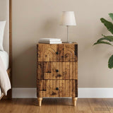 Vidaxl nachtkastje oud hout 43x 41 x 66,5 cm bewerkt hout