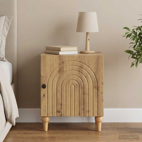 Vidaxl nachtkastje artisanaal eiken 43 x 34,5 x 50 cm bewerkt hout