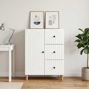 Vidaxl dressoir met lade hoogglans wit 66 x 34,5 x 90 cm bewerkt hout