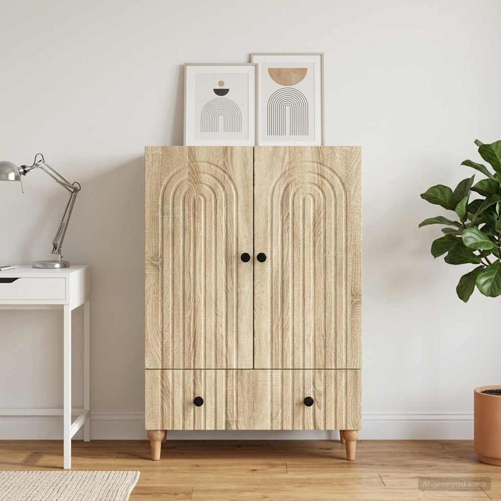 Vidaxl dressoir sonoma eiken 66 x 34,5 x 95 cm bewerkt hout