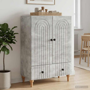 Vidaxl dressoir betongrijs 66 x 34,5 x 95 cm bewerkt hout