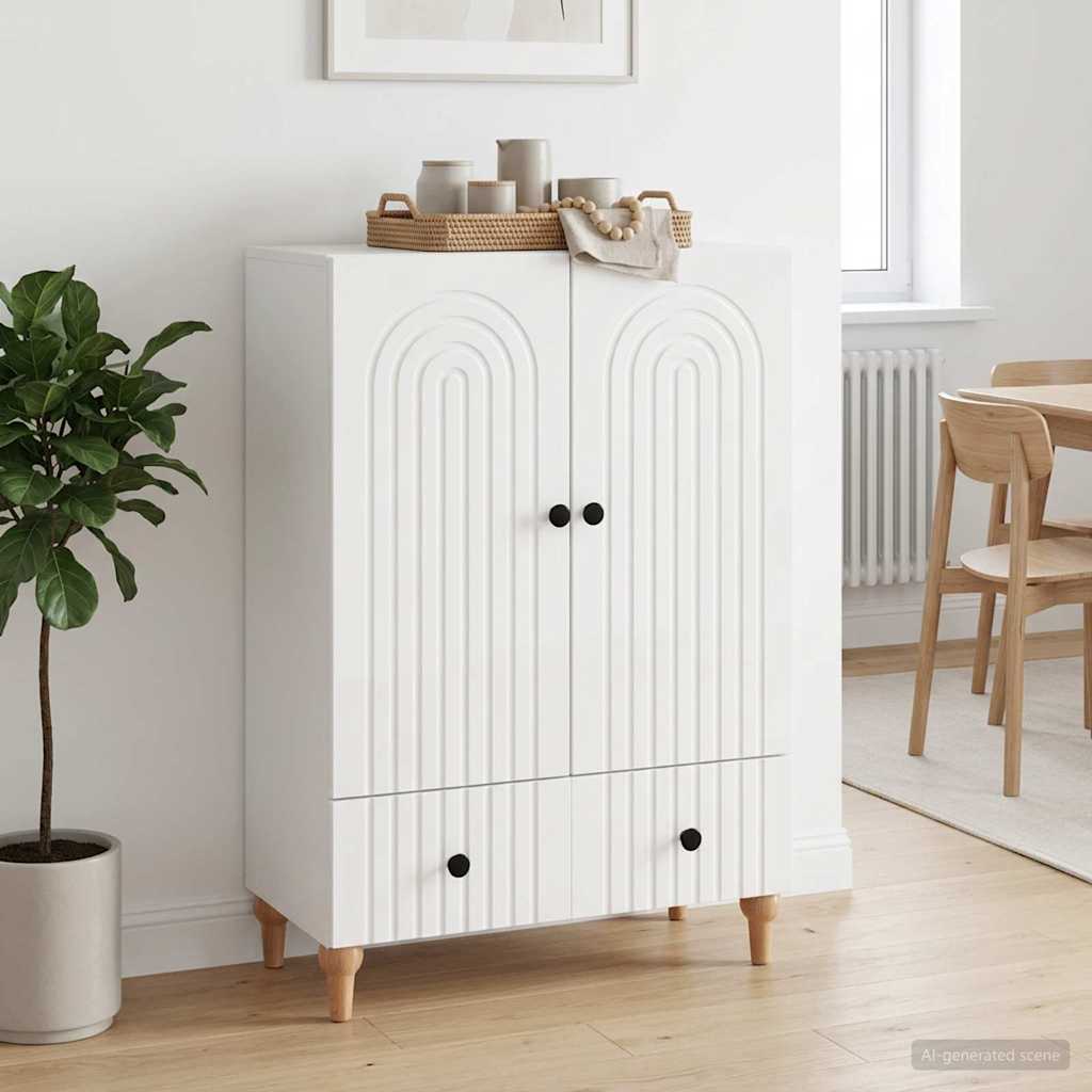 Vidaxl dressoir hoogglans wit 66 x 34,5 x 95 cm bewerkt hout