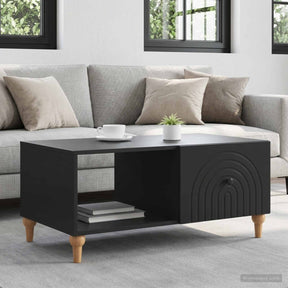 Vidaxl salontafel zwart 90 x 50 x 40 cm bewerkt hout