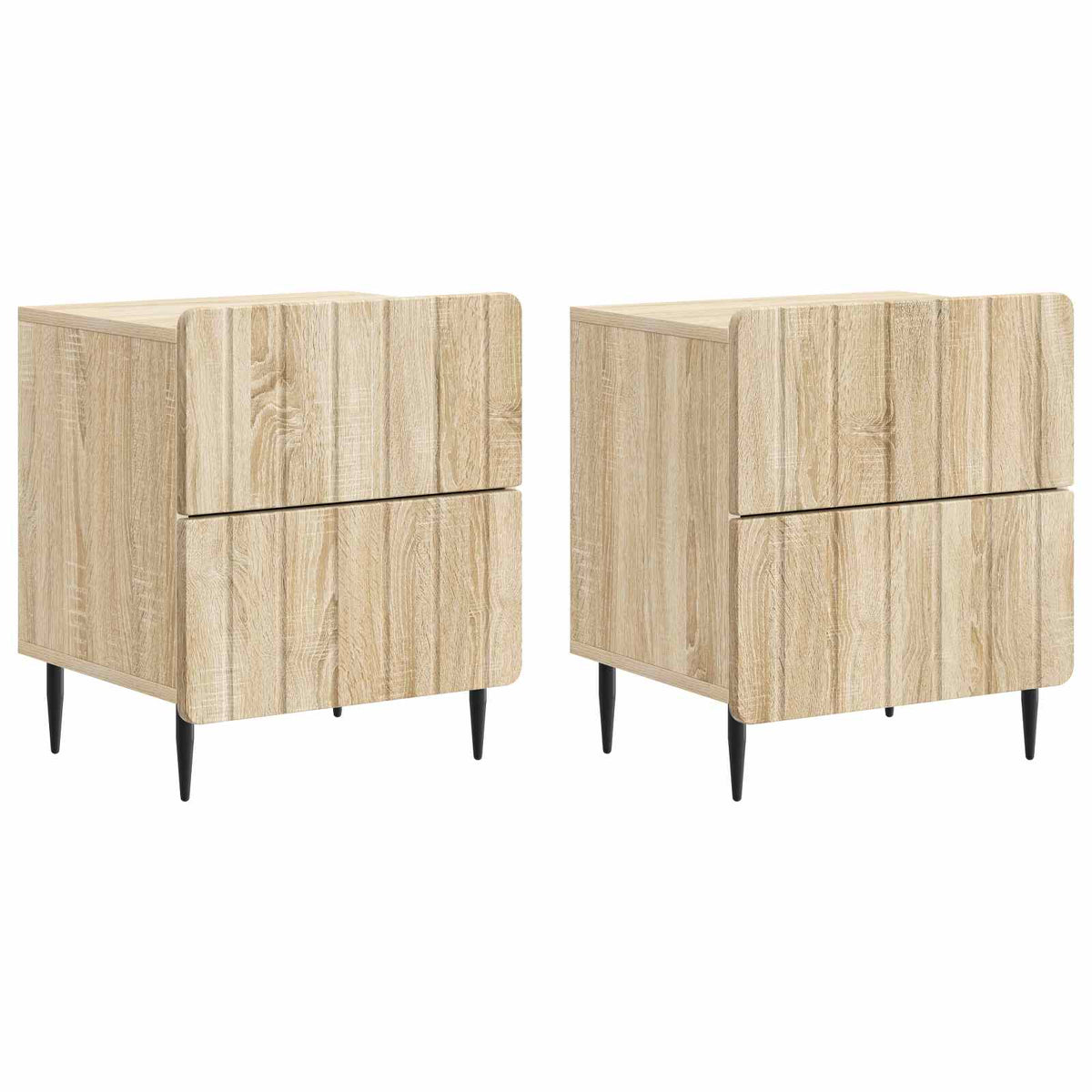 Vidaxl nachtkastje 2 st sonoma eiken 43 x 34,5 x 49,5 cm bewerkt hout
