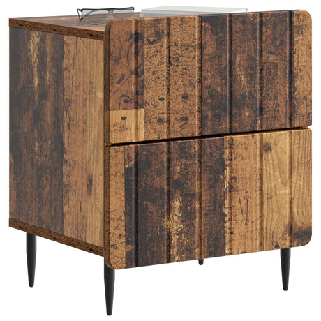 Vidaxl nachtkastje oud hout 43 x 34,5 x 49,5 cm bewerkt hout