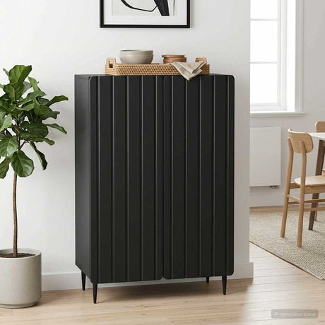 Vidaxl dressoir zwart 66 x 34,5 x 92 cm bewerkt hout