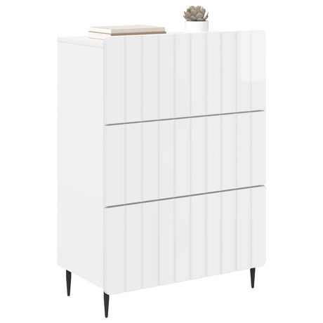 Vidaxl ladenkast 66 x 34,5 x 92 cm bewerkt hout hoogglans wit