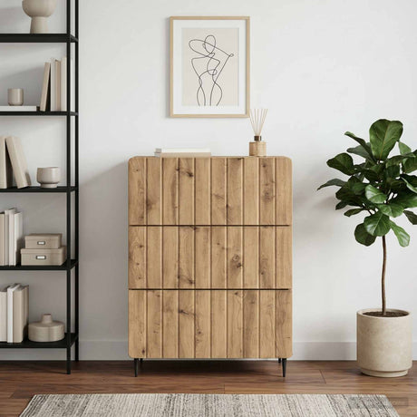 Vidaxl ladenkast 66 x 34,5 x 92 cm bewerkt hout artisanaal eiken