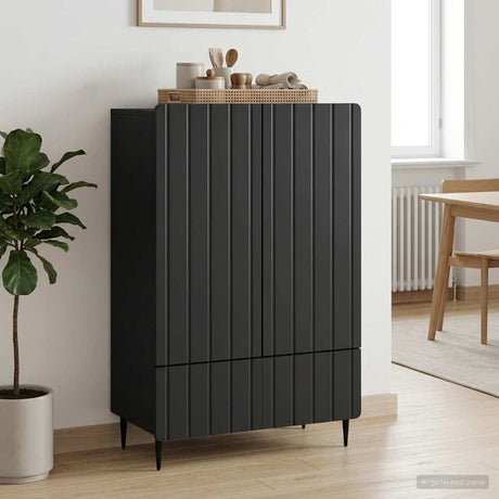 Vidaxl dressoir zwart 66 x 34,5 x 97 cm bewerkt hout