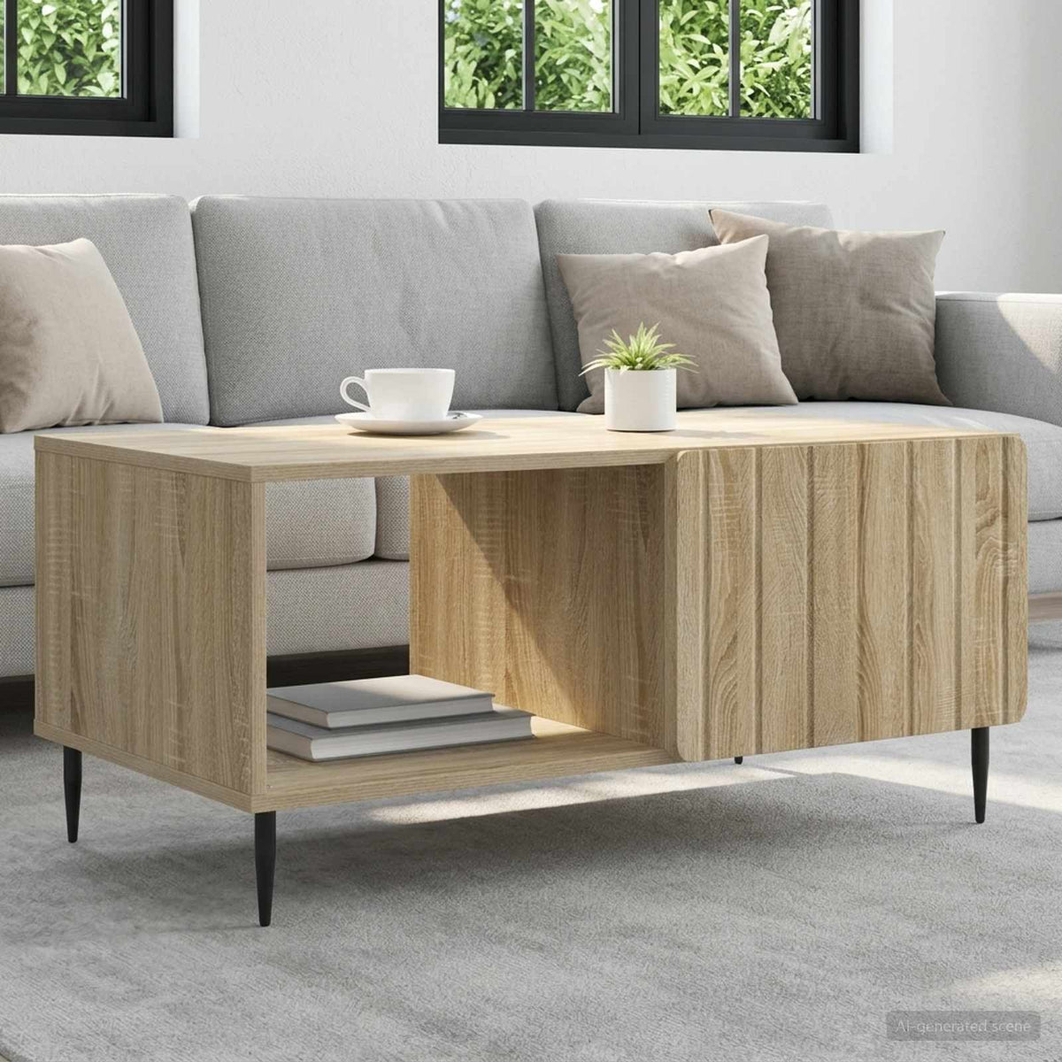Vidaxl salontafel sonoma eiken 90 x 50 x 40 cm bewerkt hout