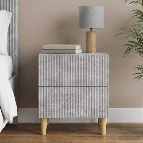 Vidaxl nachtkastje betongrijs 43 x 34,5 x 48 cm bewerkt hout
