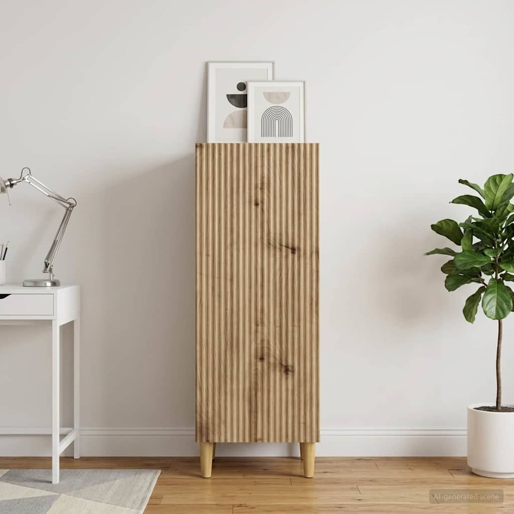 Vidaxl dressoir artisanaal eiken 33 x 34,5 x 90 cm bewerkt hout