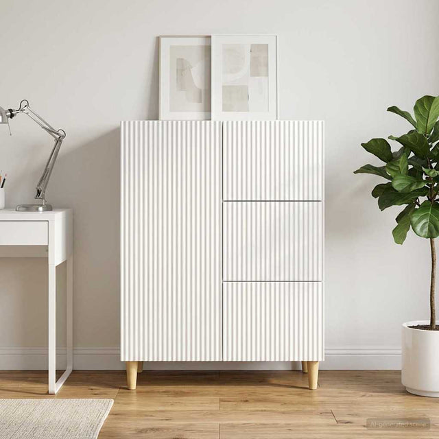 Vidaxl dressoir met lade hoogglans wit 66 x 34,5 x 90 cm bewerkt hout