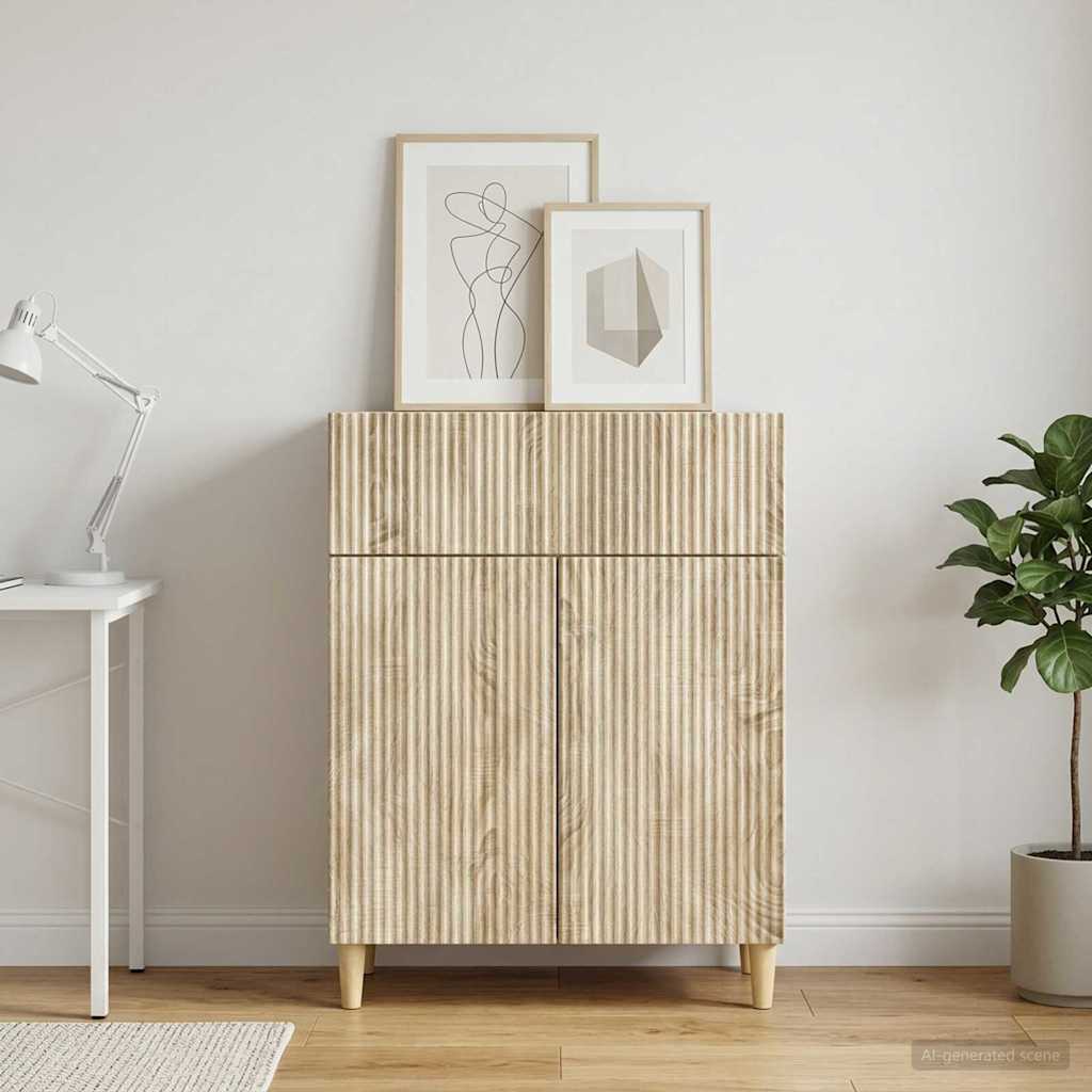 Vidaxl dressoir met lade sonoma eiken 66 x 34,5 x 90 cm bewerkt hout