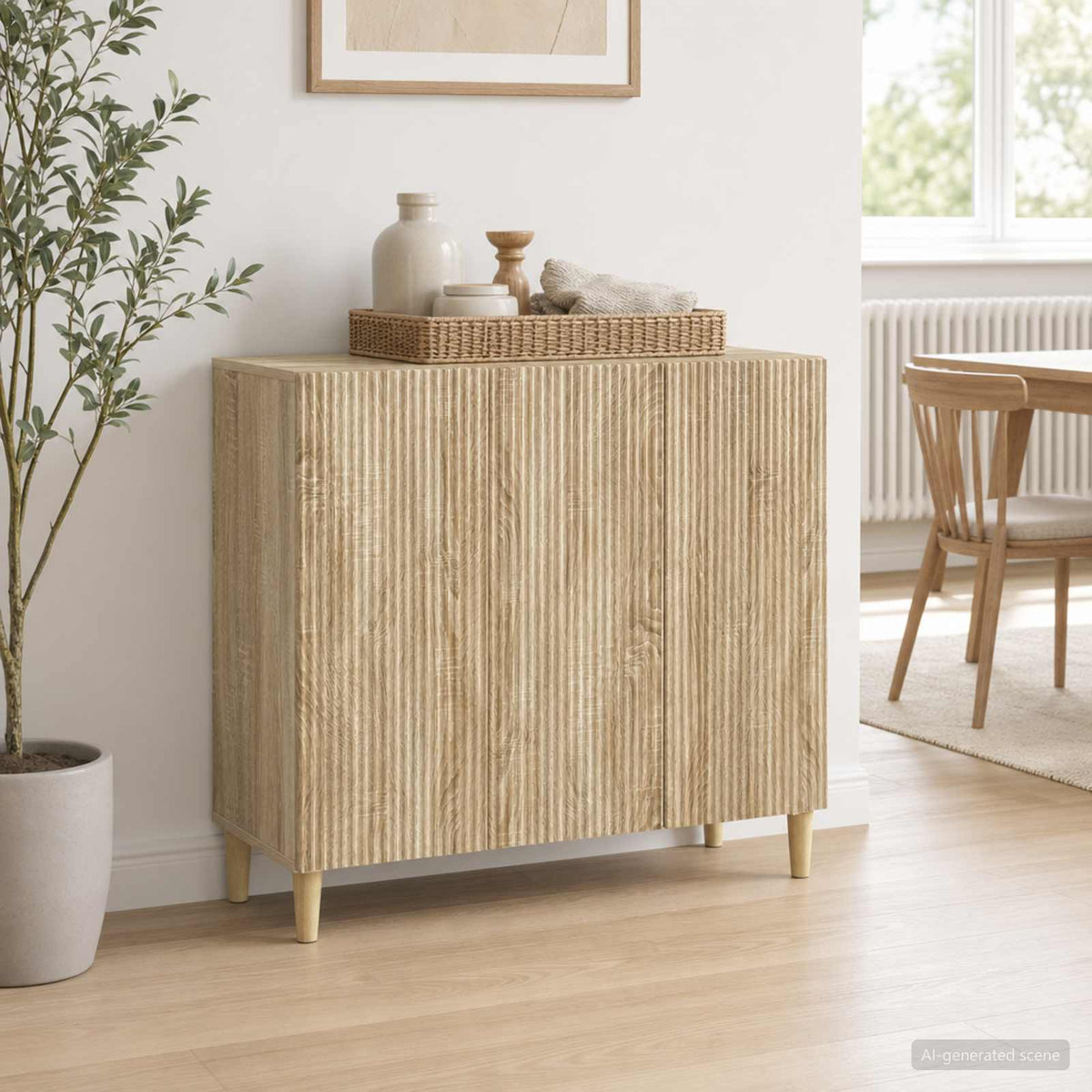 Vidaxl dressoir sonoma eiken 89 x 34,5 x 80 cm bewerkt hout