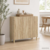 Vidaxl dressoir sonoma eiken 89 x 34,5 x 80 cm bewerkt hout