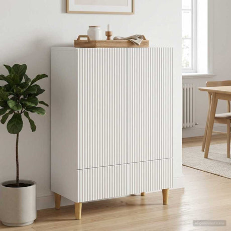 Vidaxl dressoir wit 66 x 34,5 x 95 cm bewerkt hout