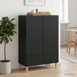 Vidaxl dressoir met lade zwart 66 x 34,5 x 95 cm bewerkt hout