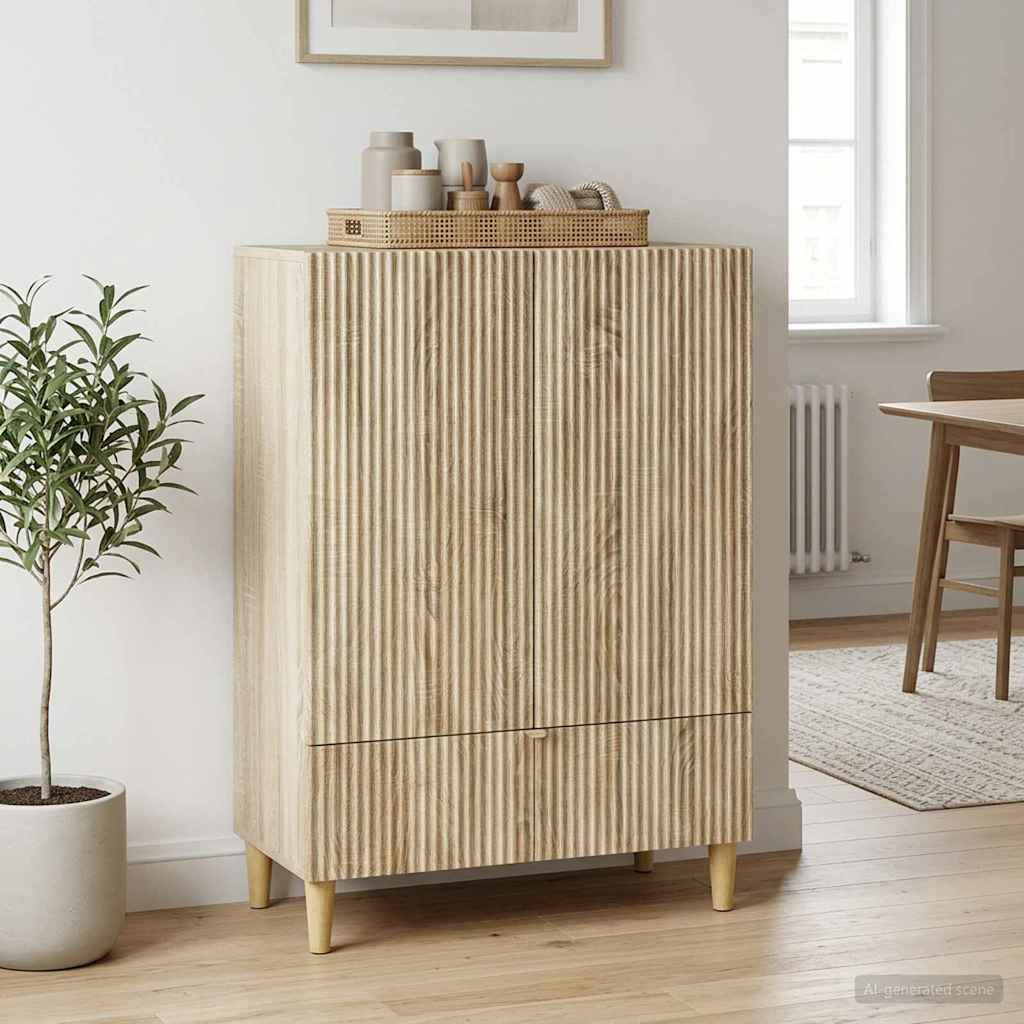 Vidaxl dressoir met lade sonoma eiken 66 x 34,5 x 95 cm bewerkt hout