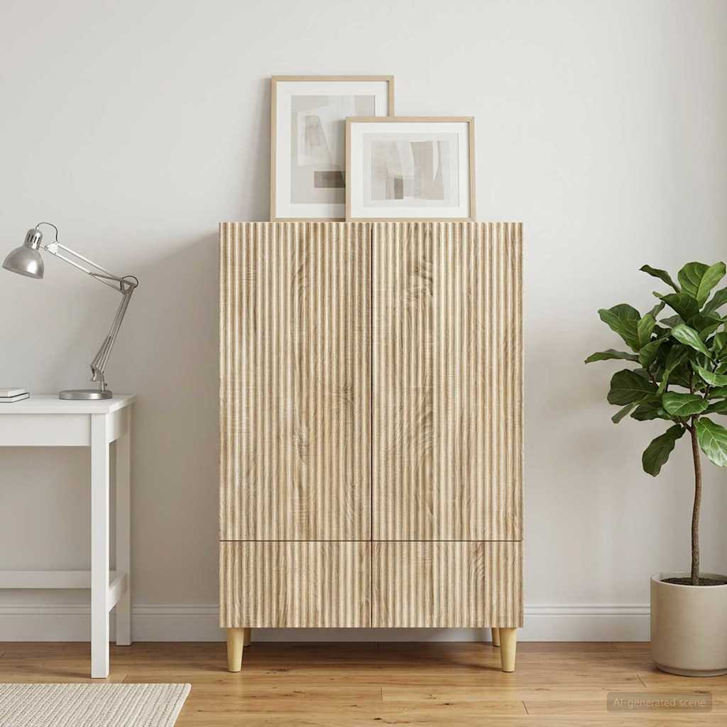 Vidaxl dressoir met lade sonoma eiken 66 x 34,5 x 95 cm bewerkt hout