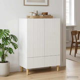 Vidaxl dressoir met lade hoogglans wit 66 x 34,5 x 95 cm bewerkt hout