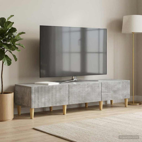 Vidaxl tv-kast met lade betongrijs 147 x 34,5 x 30 cm bewerkt hout