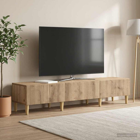 Vidaxl tv-kast 147 x 34,5 x 30 cm artisanaal eiken bewerkt hout