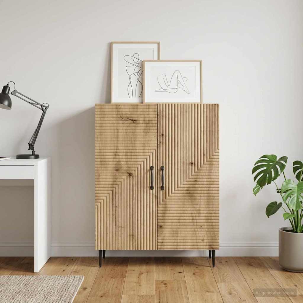 Vidaxl dressoir artisanaal eiken 66 x 34,5 x 89,5 cm bewerkt hout