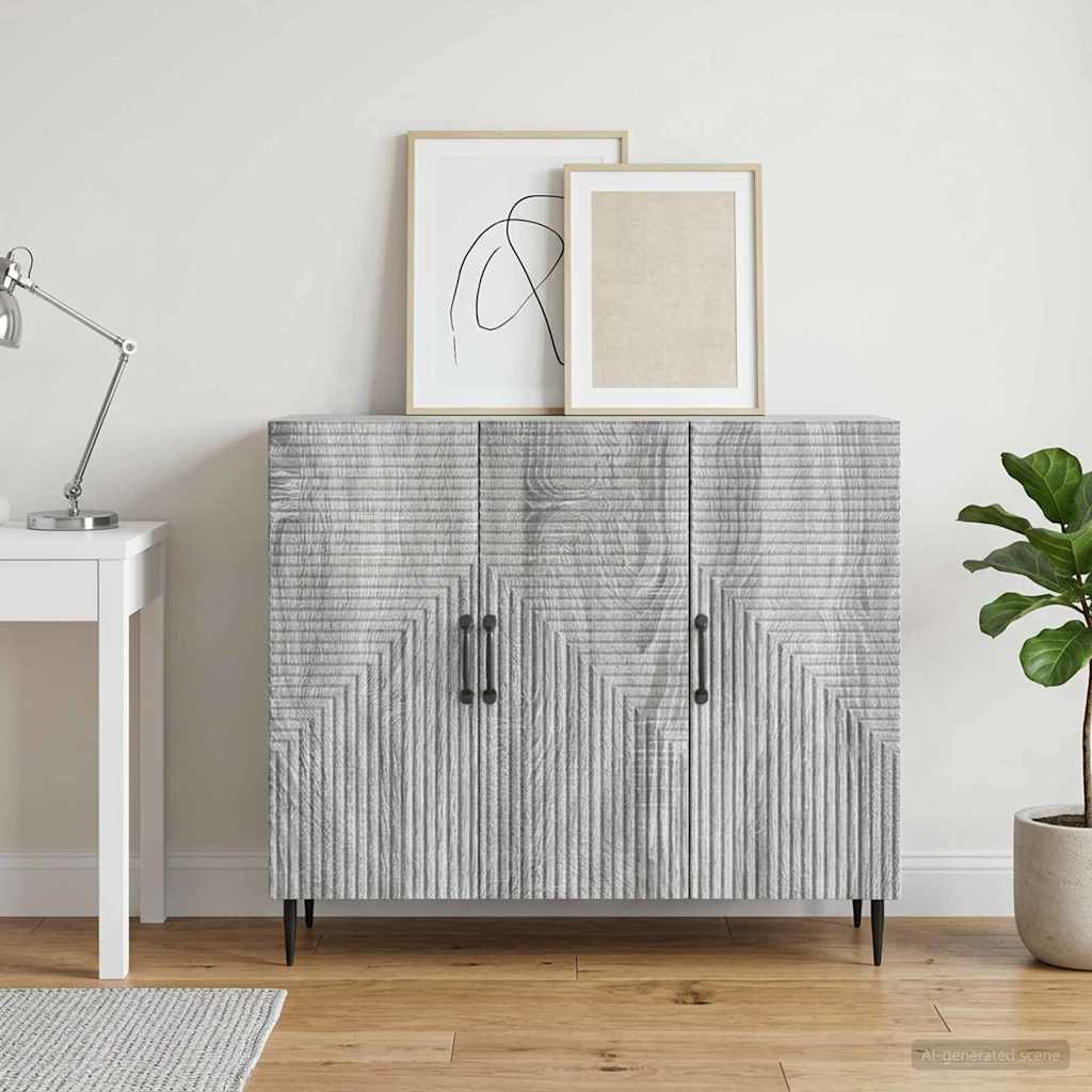 Vidaxl dressoir grijs sonoma 89 x 34,5 x 80 cm bewerkt hout