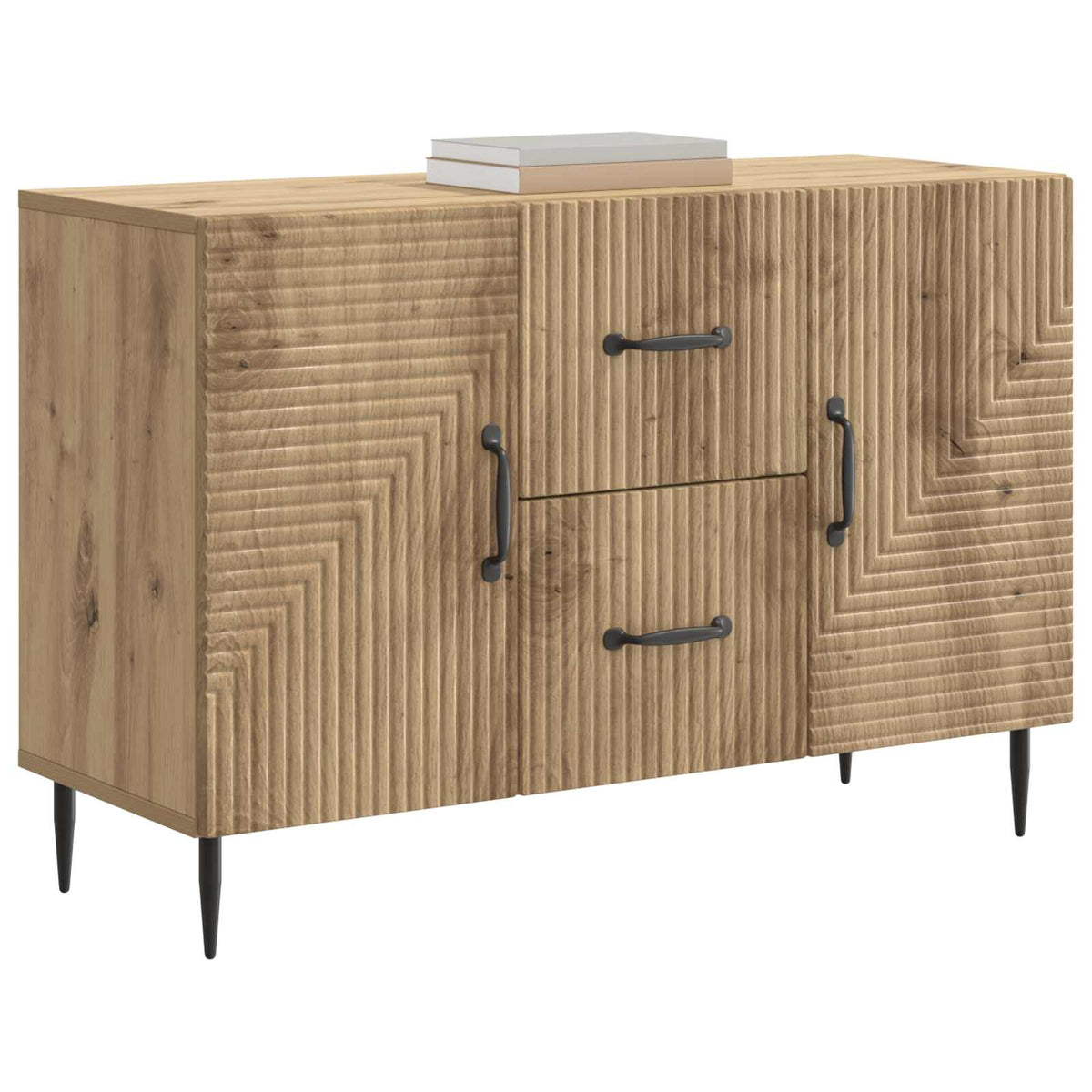 Vidaxl dressoir artisanaal eiken 89 x 34,5 x 60 cm bewerkt hout