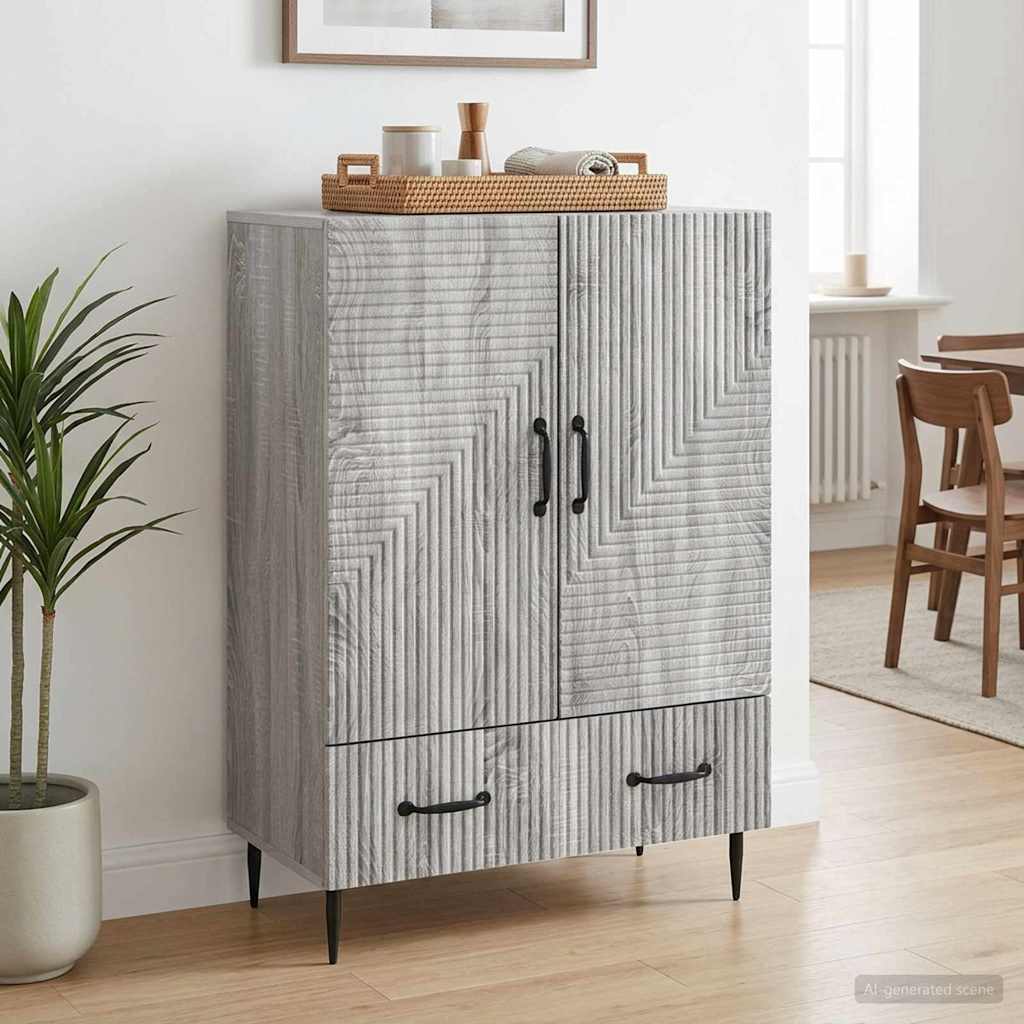 Vidaxl dressoir met lade grijs sonoma 66 x 34,5 x 95 cm bewerkt hout
