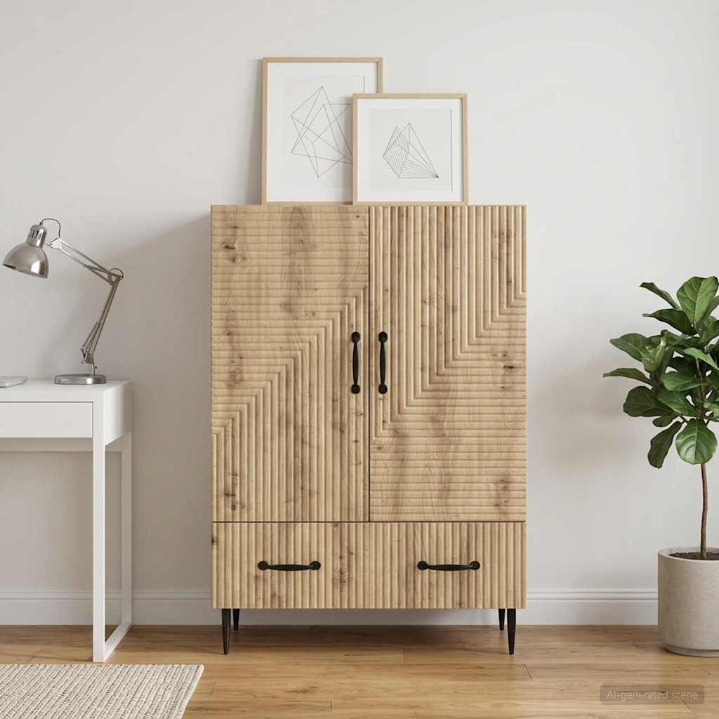 Vidaxl dressoir artisanaal eiken 66 x 34,5 x 95 cm bewerkt hout