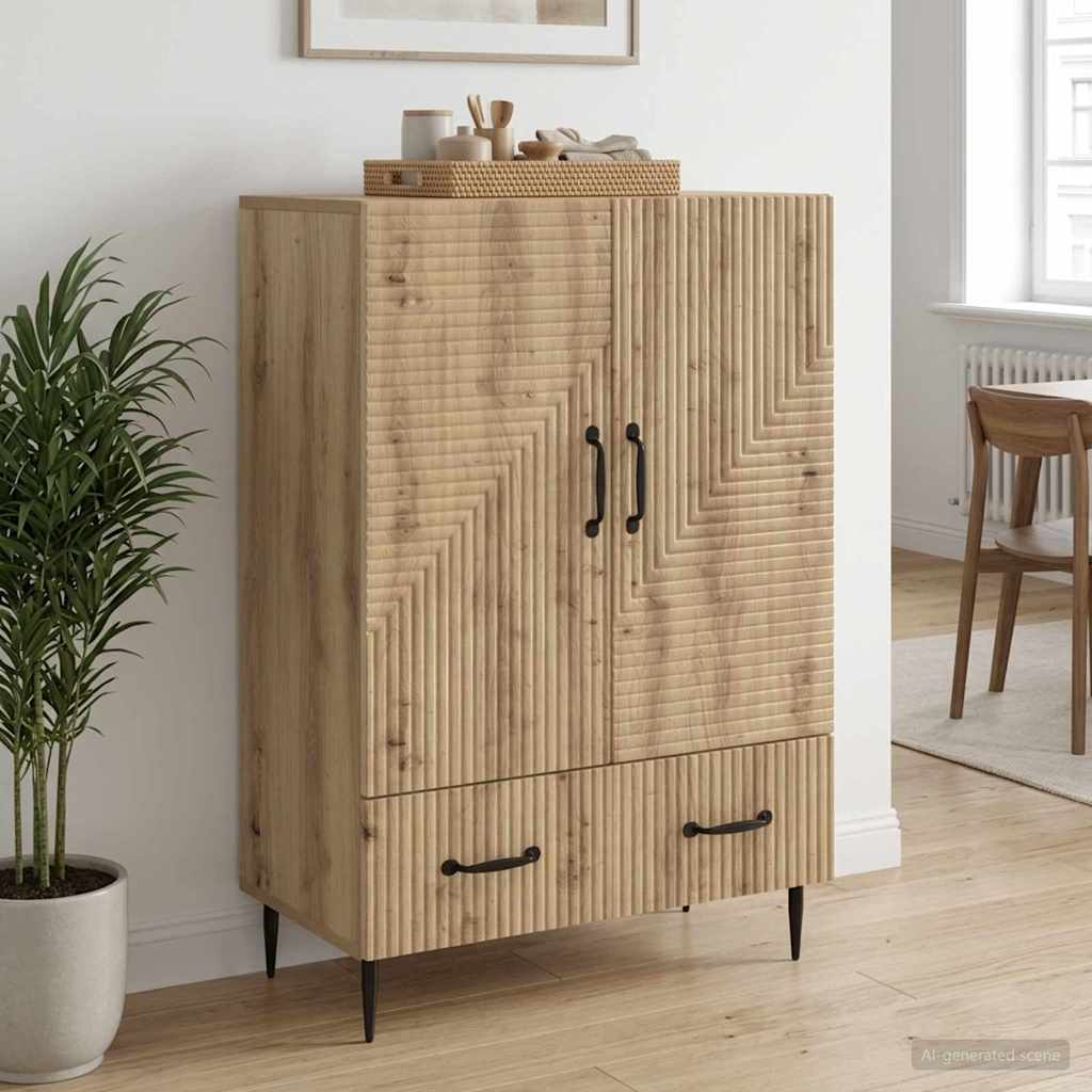 Vidaxl dressoir artisanaal eiken 66 x 34,5 x 95 cm bewerkt hout