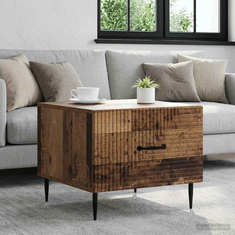 Vidaxl salontafel met lade oud hout 49 x 50 x 40 cm bewerkt hout