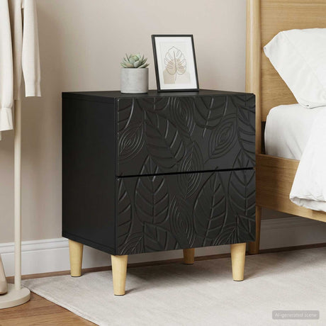 Vidaxl nachtkastje 2 st zwart 43 x 34,5 x 48 cm bewerkt hout