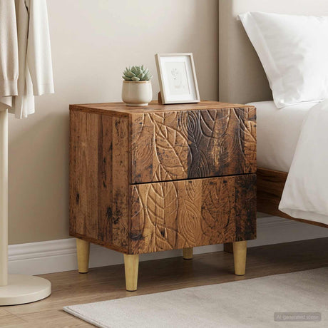 Vidaxl nachtkastje 2 st oud hout 43 x 34,5 x 48 cm bewerkt hout