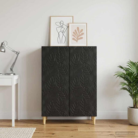 Vidaxl dressoir zwart 66 x 34,5 x 90 cm bewerkt hout