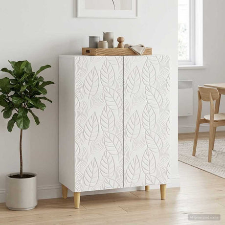 Vidaxl dressoir hoogglans wit 66 x 34,5 x 90 cm bewerkt hout