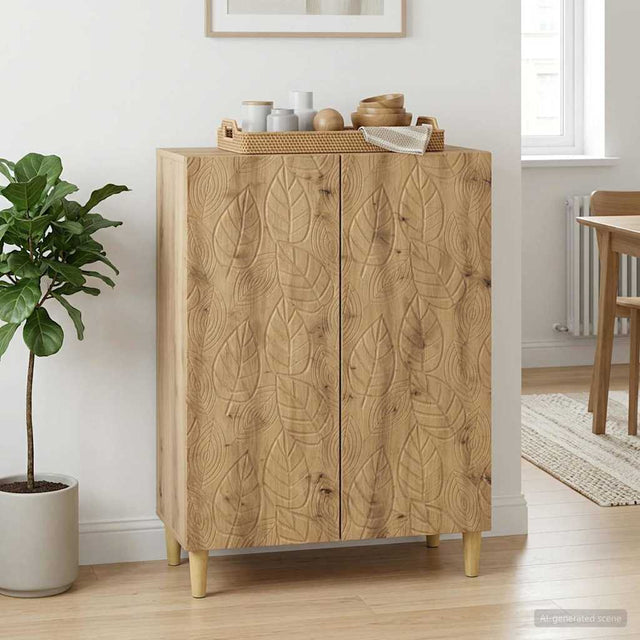 Vidaxl dressoir artisanaal eiken 66 x 34,5 x 90 cm bewerkt hout