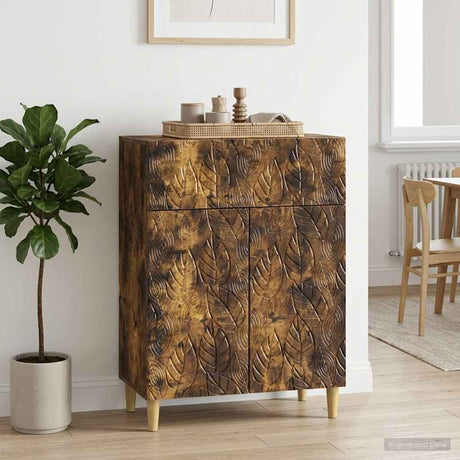 Vidaxl dressoir gerookt eiken 66 x 34,5 x 90 cm bewerkt hout