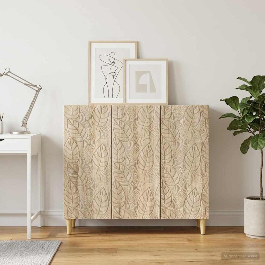 Vidaxl dressoir sonoma eiken 89 x 34,5 x 80 cm bewerkt hout