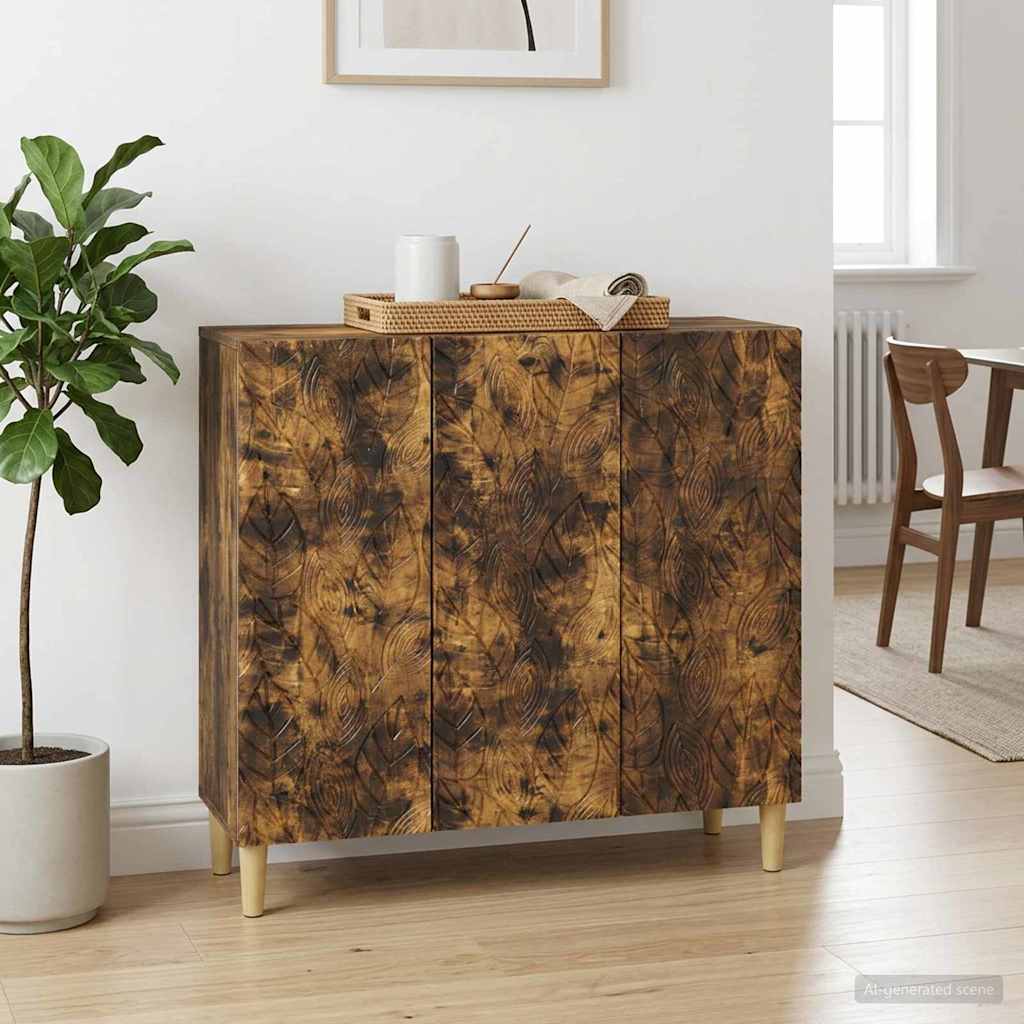 Vidaxl dressoir gerookt eiken 89 x 34,5 x 80 cm bewerkt hout