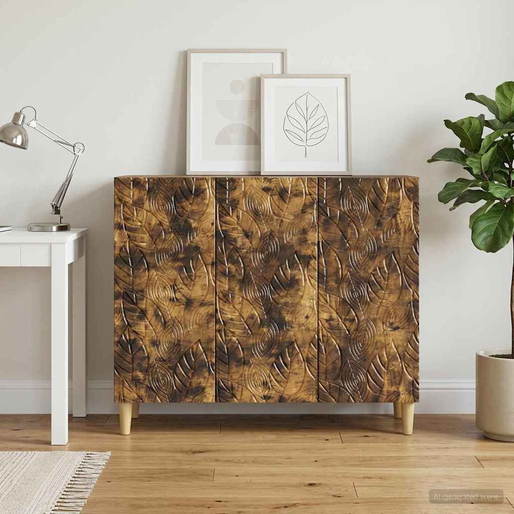 Vidaxl dressoir gerookt eiken 89 x 34,5 x 80 cm bewerkt hout
