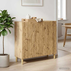 Vidaxl dressoir artisanaal eiken 89 x 34,5 x 80 cm bewerkt hout