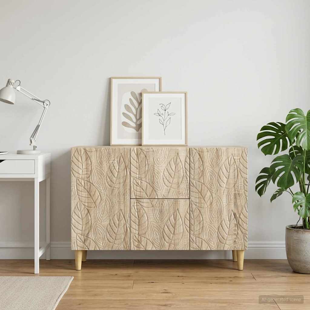 Vidaxl dressoir sonoma eiken 89 x 34,5 x 60 cm bewerkt hout